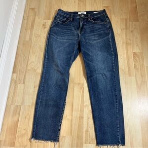 Pacsun Womens Medium Wash Vintage Icon Raw Hem High Waisted Denim Jeans Size 27